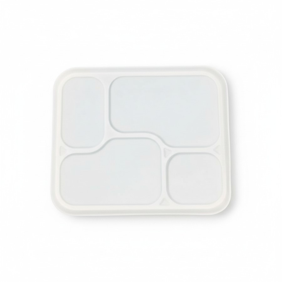 EcoPrime 5-compartment compostable bagasse meal tray
