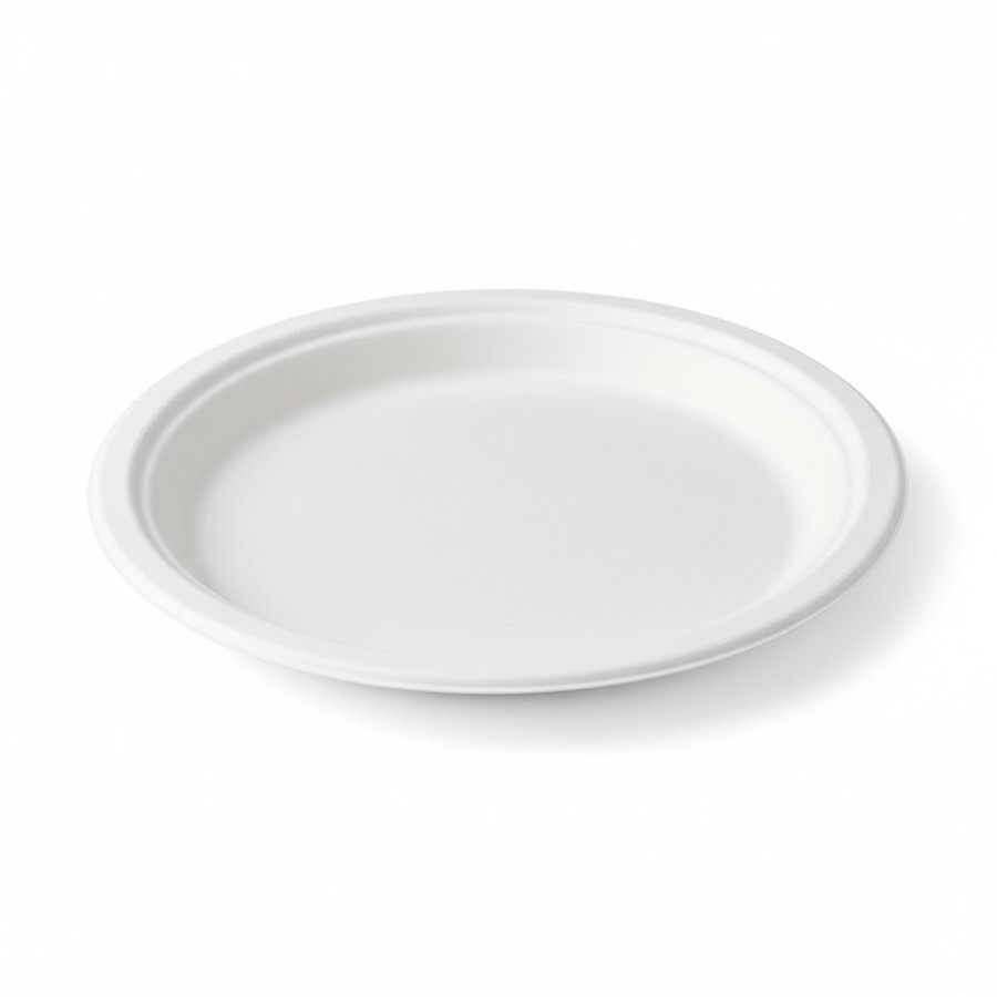 EcoPrime 10 inch round compostable bagasse plate