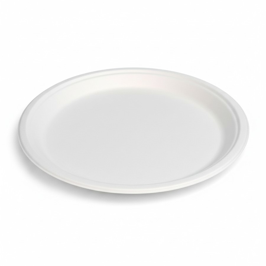 EcoPrime 11 inch round compostable bagasse plate