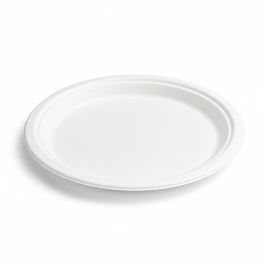 EcoPrime 12 inch round compostable bagasse plate