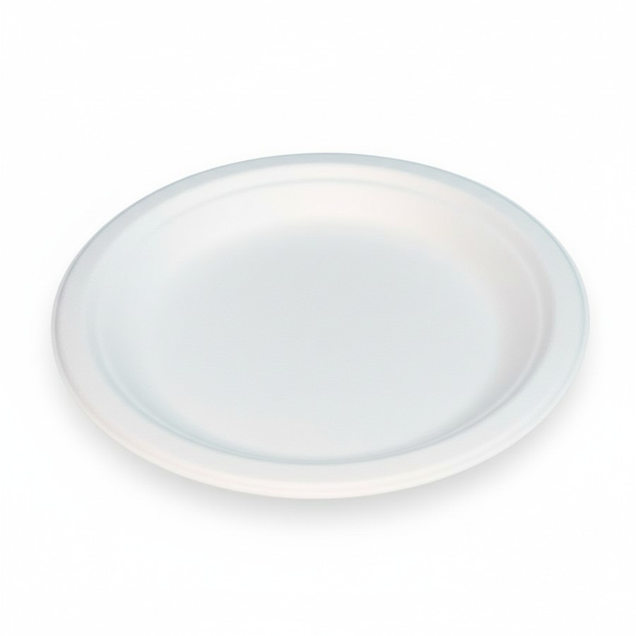 EcoPrime 6 inch round compostable bagasse plate