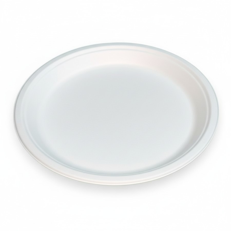 EcoPrime 9 inch round compostable bagasse plate