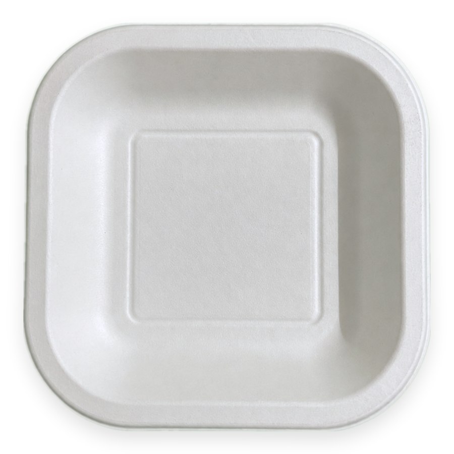 EcoPrime 6 inch square compostable bagasse plate