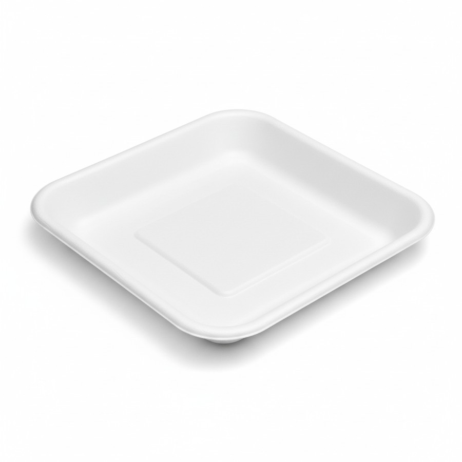 EcoPrime 7 inch square compostable bagasse plate